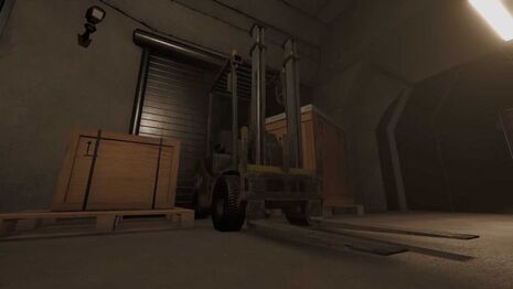 The forklift present in the forklift room