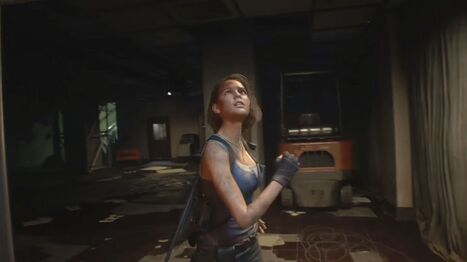 Jill passes several forklifts on her journey through Raccoon City