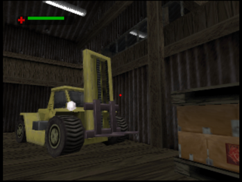 The forklift appears in the harbor level and is of the industrial type.[1]
