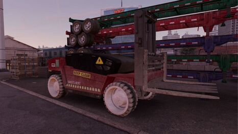 The large industrial forklift