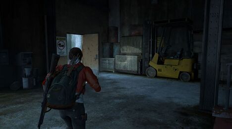 An abandoned forklift