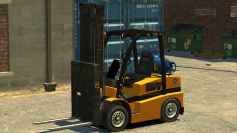 An unoccupied HVY Forklift (GTA 4)