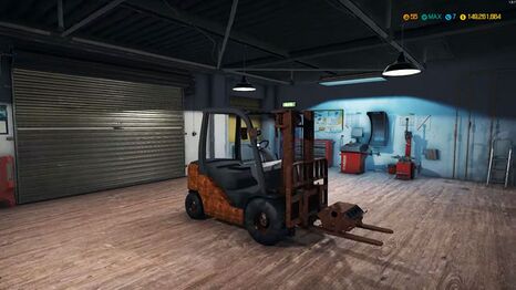 The forklift taken straight from the junkyard