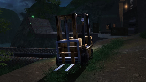 The forklift in Far Cry with empty forks