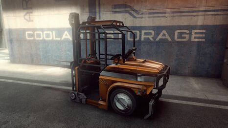 An SL-4 with a driver cage near the Pilvros Municipal Support Facility.