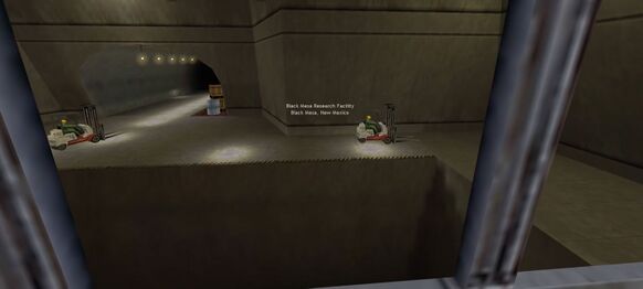 Gus (x2) and his forklifts as seen from the tram