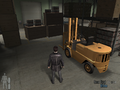 One of the yellow forklifts spread around the warehouse[1]