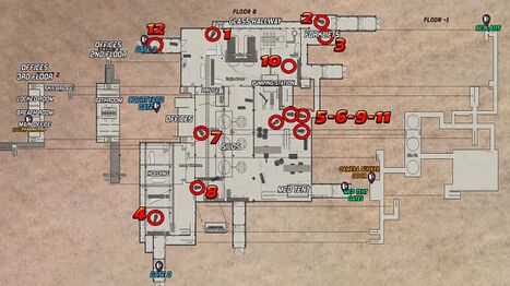 A map showing the location of all the forklifts
