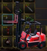 The red forklift toy capsule