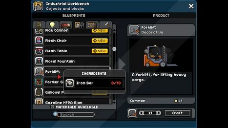 The blueprint for crafting the forklift